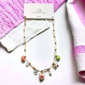 NWT Ivory Ella link chain necklace with charms 16”
